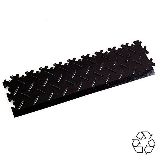 Black Recycled Diamond Plate Temporary Floor Ramp