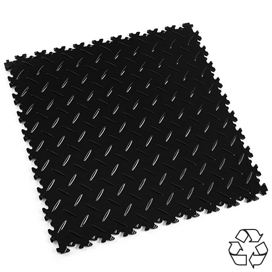 Black Recycled Diamond Plate Tile For Your Warehouse