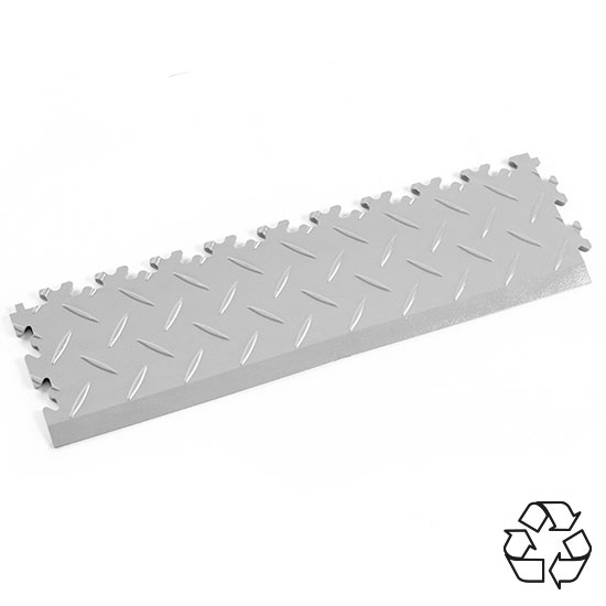 Light Grey Recycled Diamond Plate Temporary Ramp