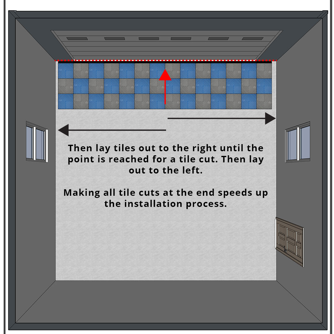 How to install MotoVent Floor Tiles Stage 3 Continue laying tiles