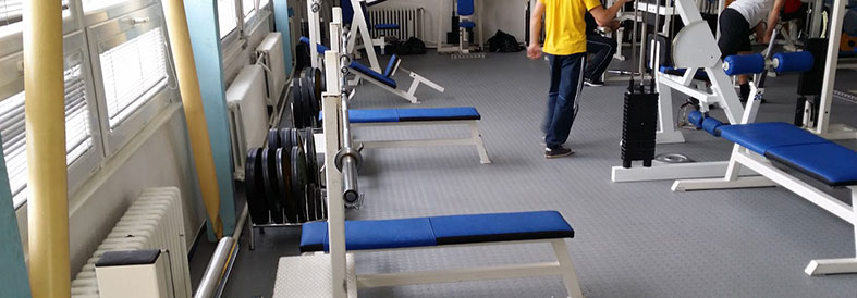 Recycled Light Grey Diamond Plate Gym centre Floor