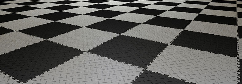 Grey shades Diamond Plate Shop Flooring