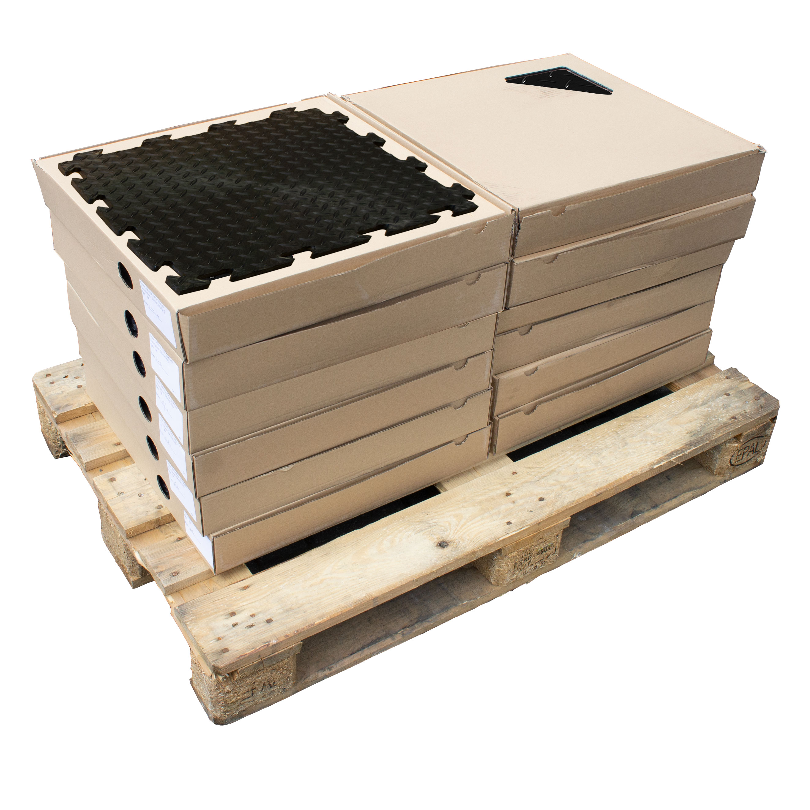 MotoMat Black Recycled Diamond Plate Interlocking Tile