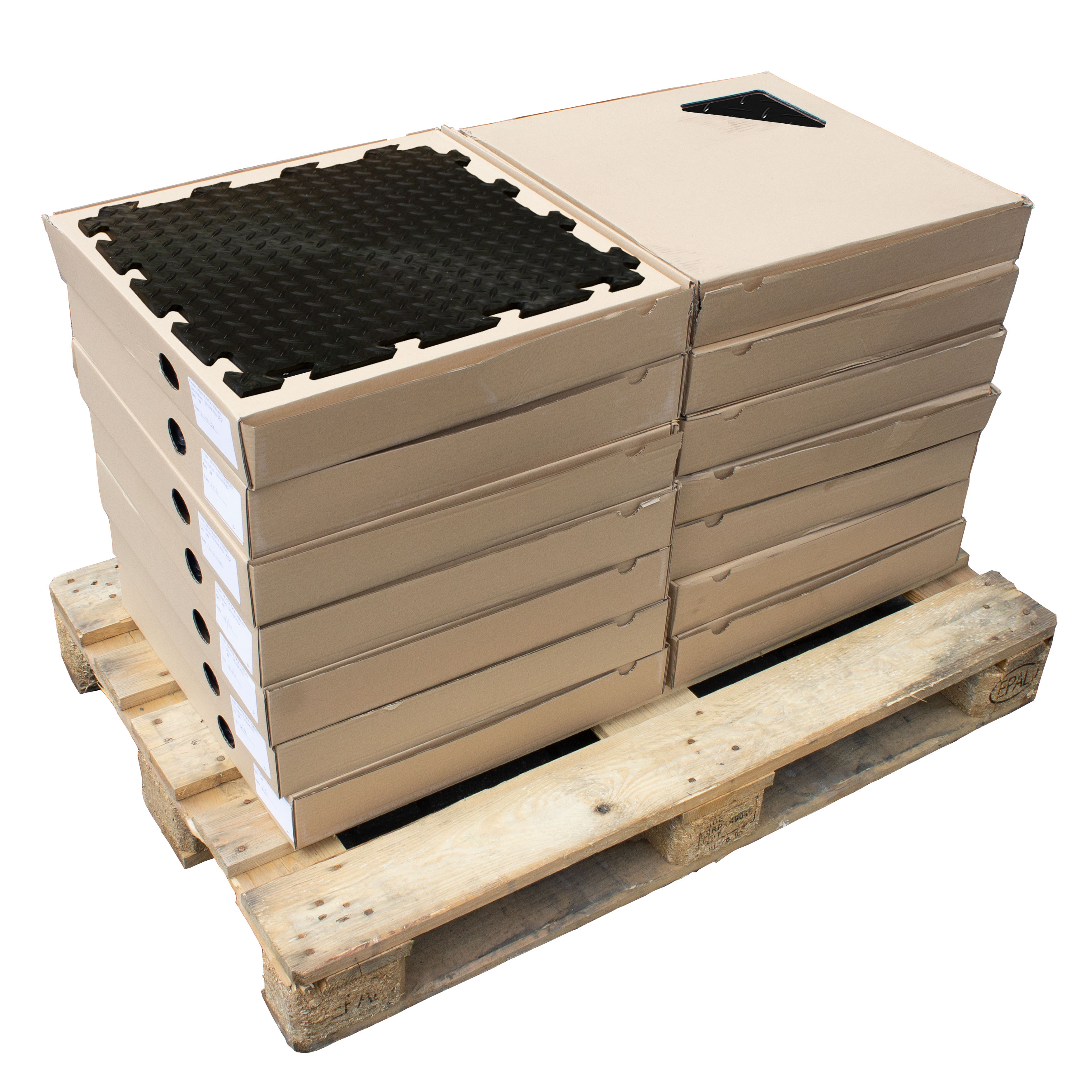 MotoMat Black Recycled Diamond Plate Interlocking Tile