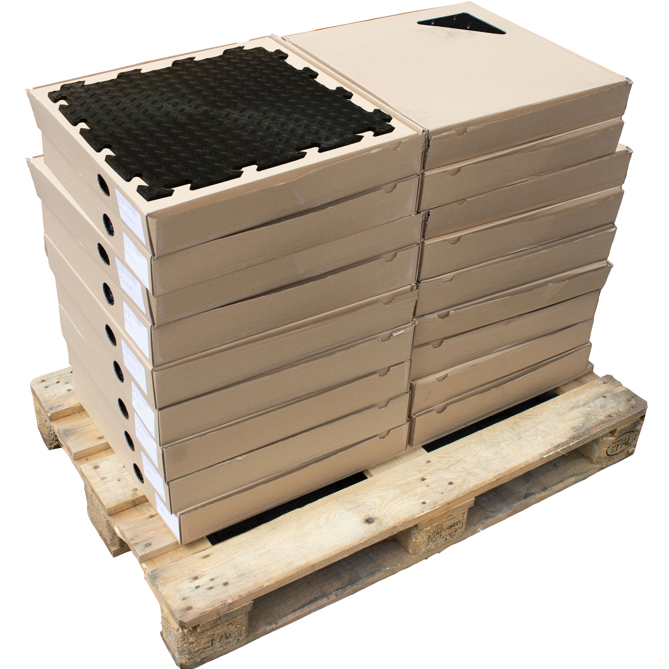 MotoMat Black Recycled Diamond Plate Interlocking Tile