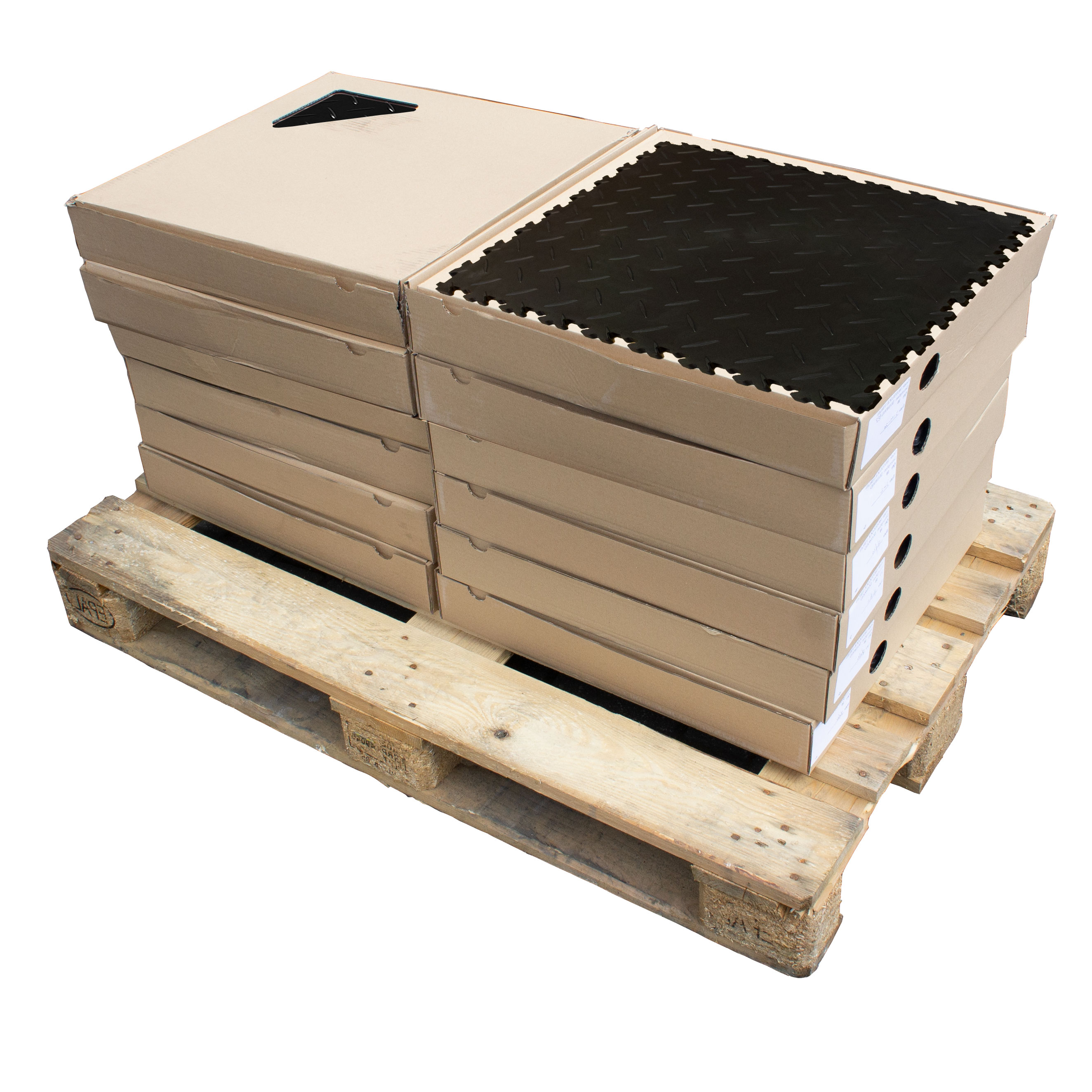 Motolock Black Recycled Diamond Plate Interlocking Tile