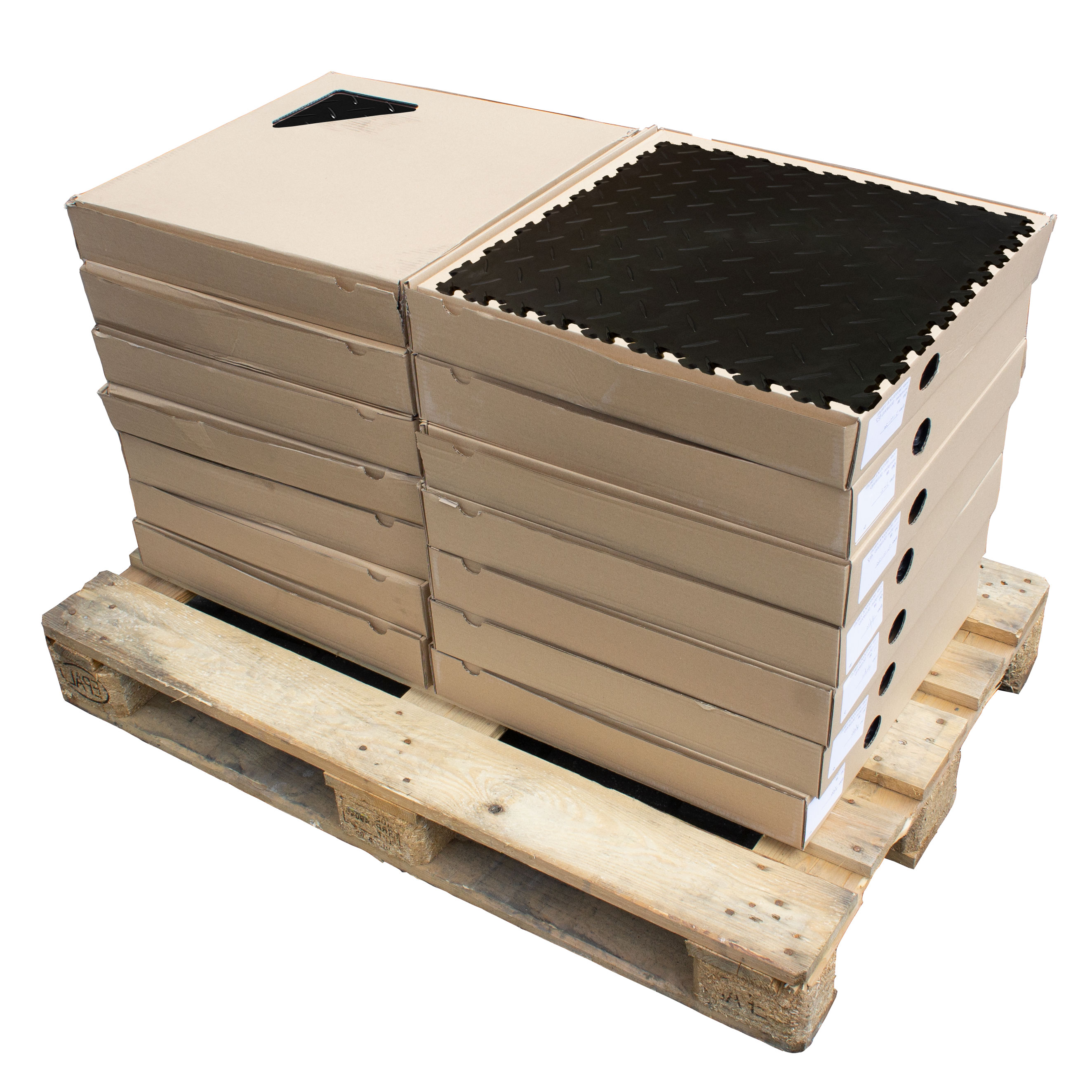 Motolock Black Recycled Diamond Plate Interlocking Tile