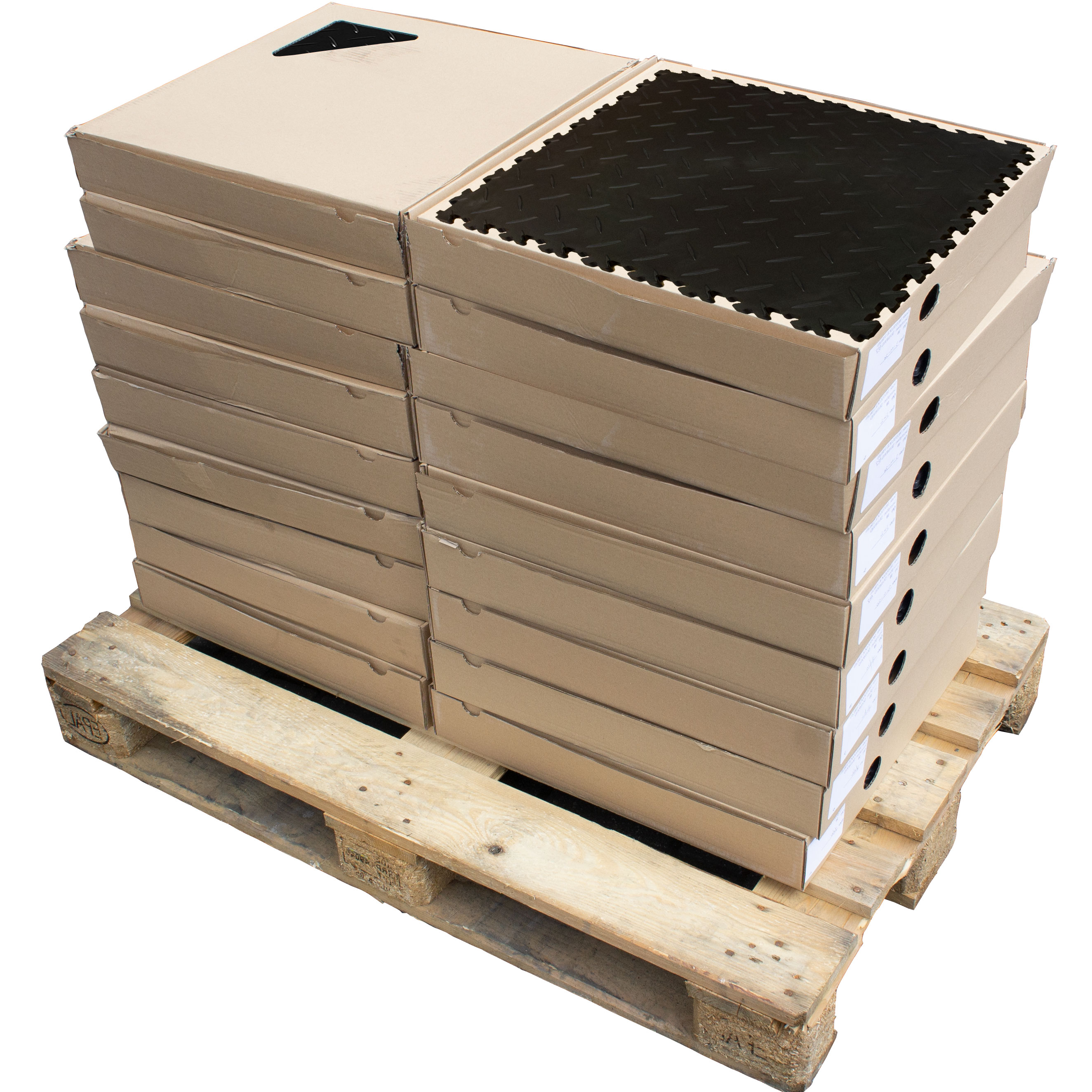 Motolock Black Recycled Diamond Plate Interlocking Tile
