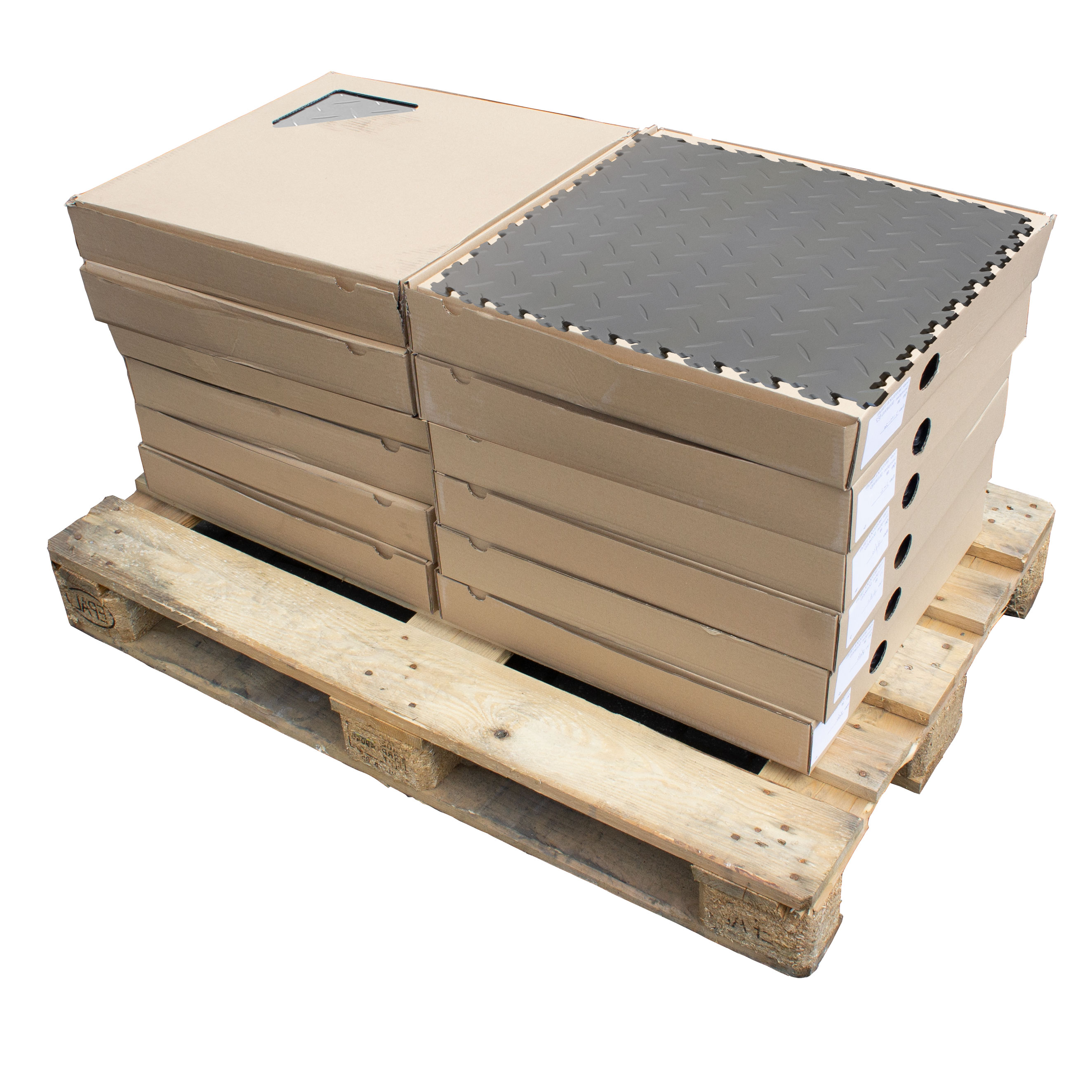 Motolock Light Grey Recycled Diamond Plate Interlocking Tile