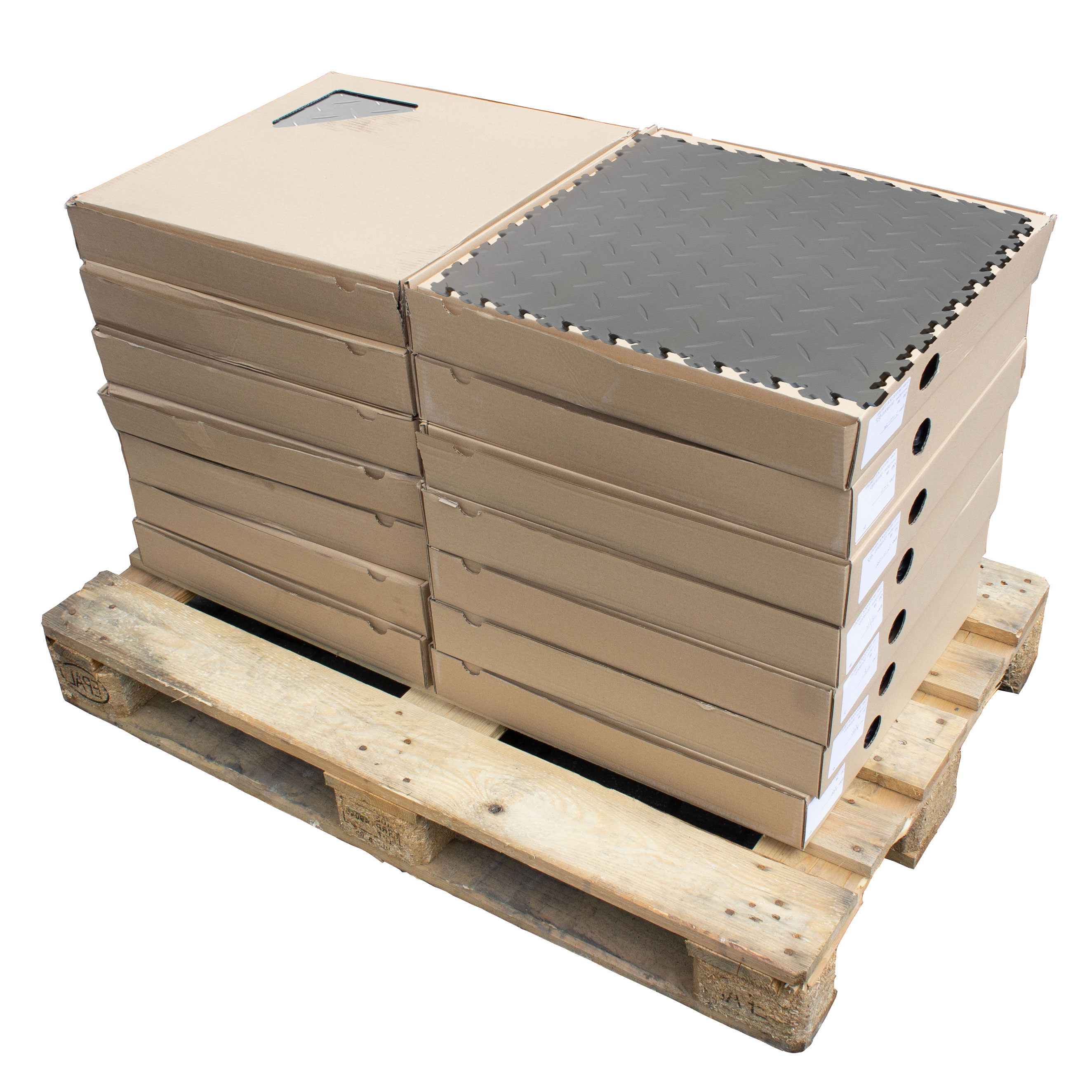 Motolock Light Grey Recycled Diamond Plate Interlocking Tile