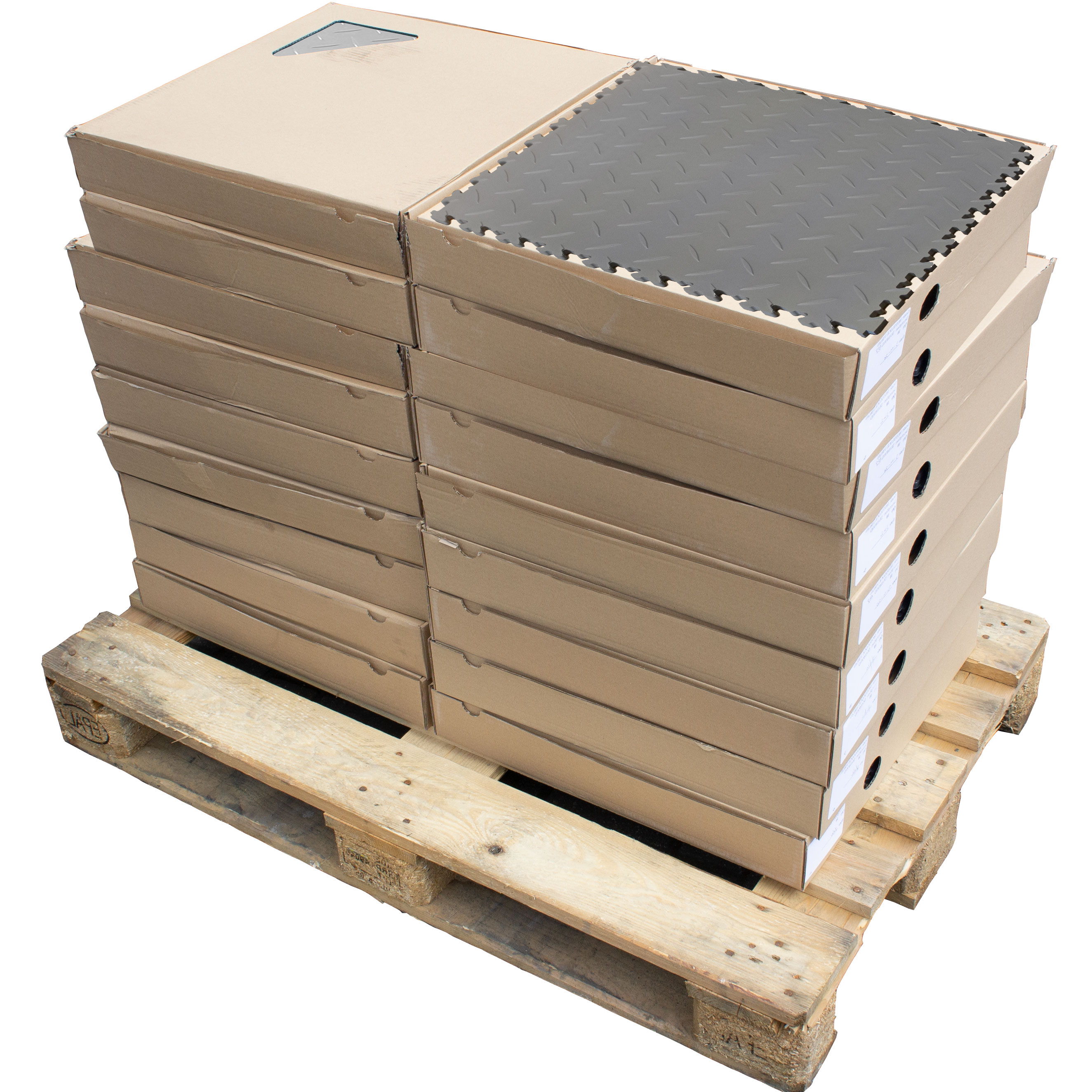 Motolock Light Grey Recycled Diamond Plate Interlocking Tile