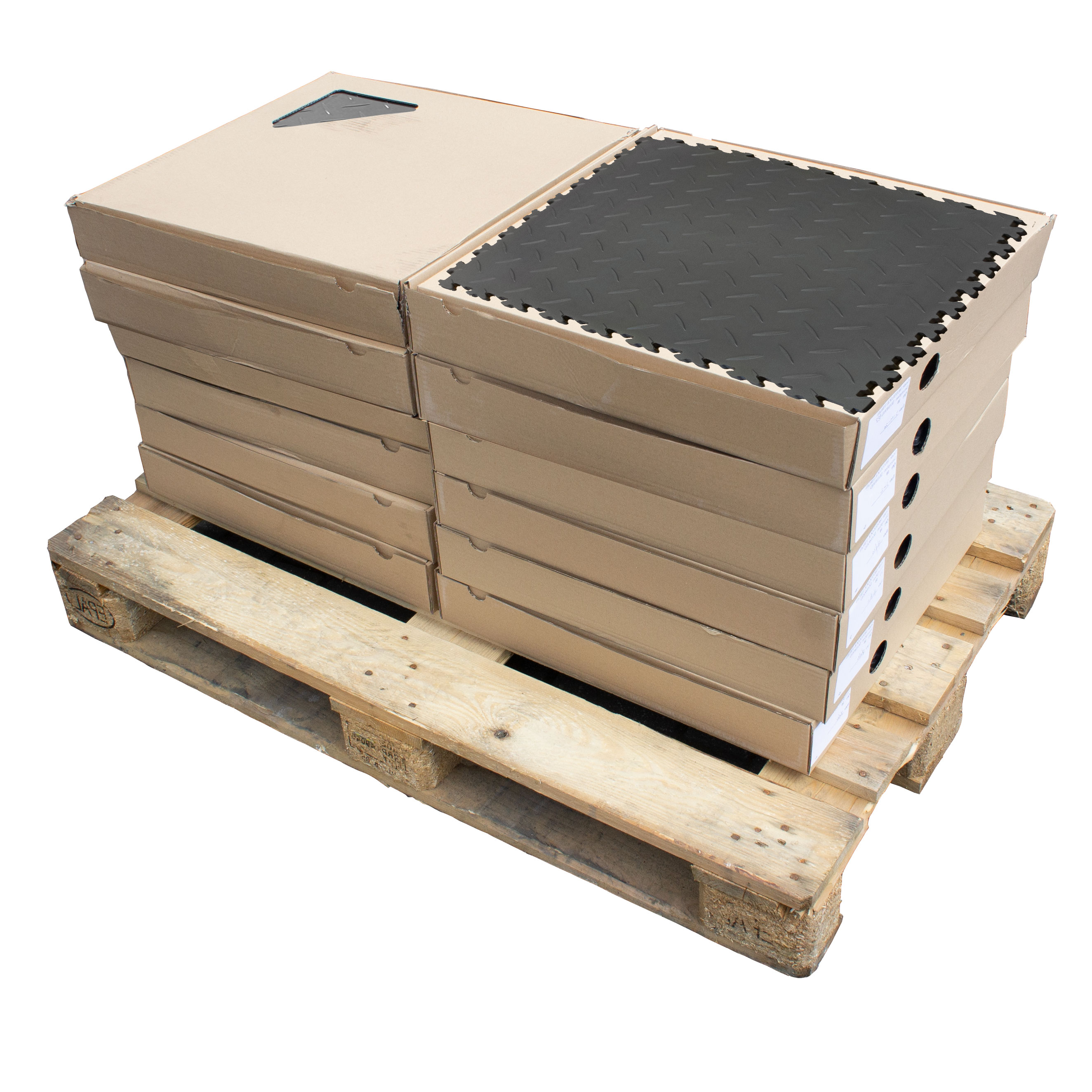 Motolock Mid Grey Recycled Diamond Plate Interlocking Tile