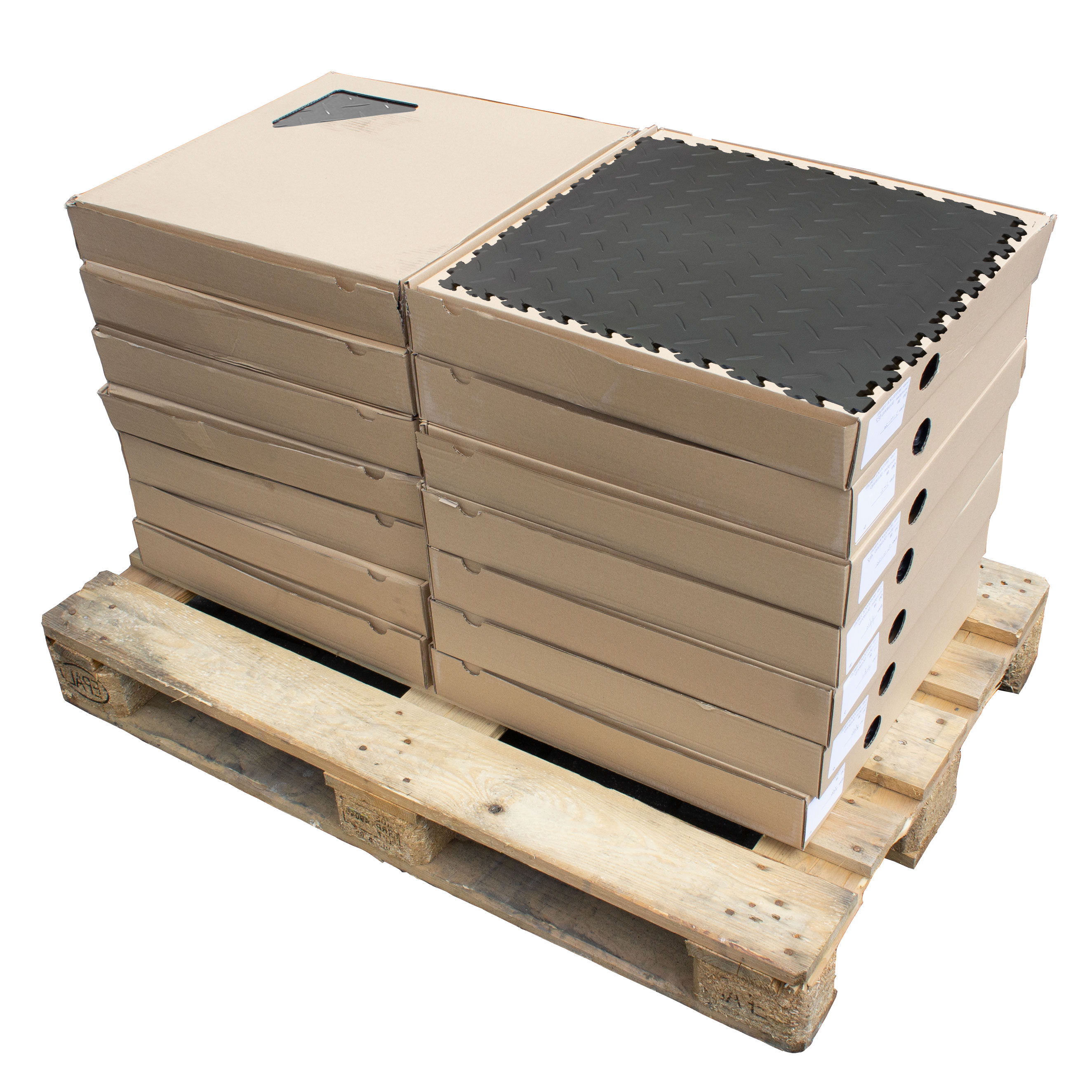 Motolock Mid Grey Recycled Diamond Plate Interlocking Tile