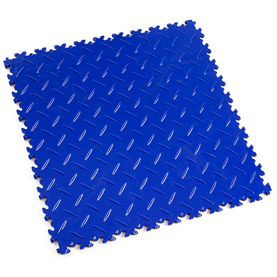 Motolock Blue Diamond Plate Interlocking Tile