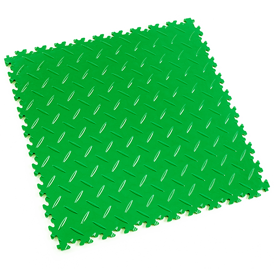 Motolock Light Green Diamond Plate Interlocking Tile