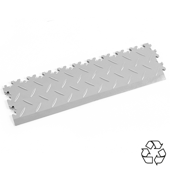 MotoLock Light Grey Recycled Diamond Plate Interlocking Ramp