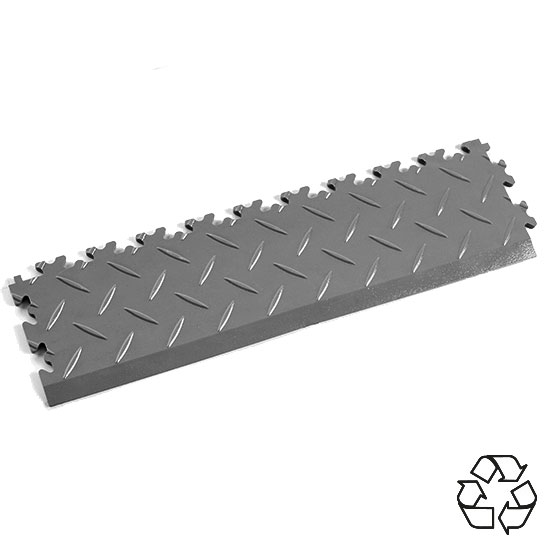 MotoLock Mid Grey Recycled Diamond Plate Interlocking Ramp