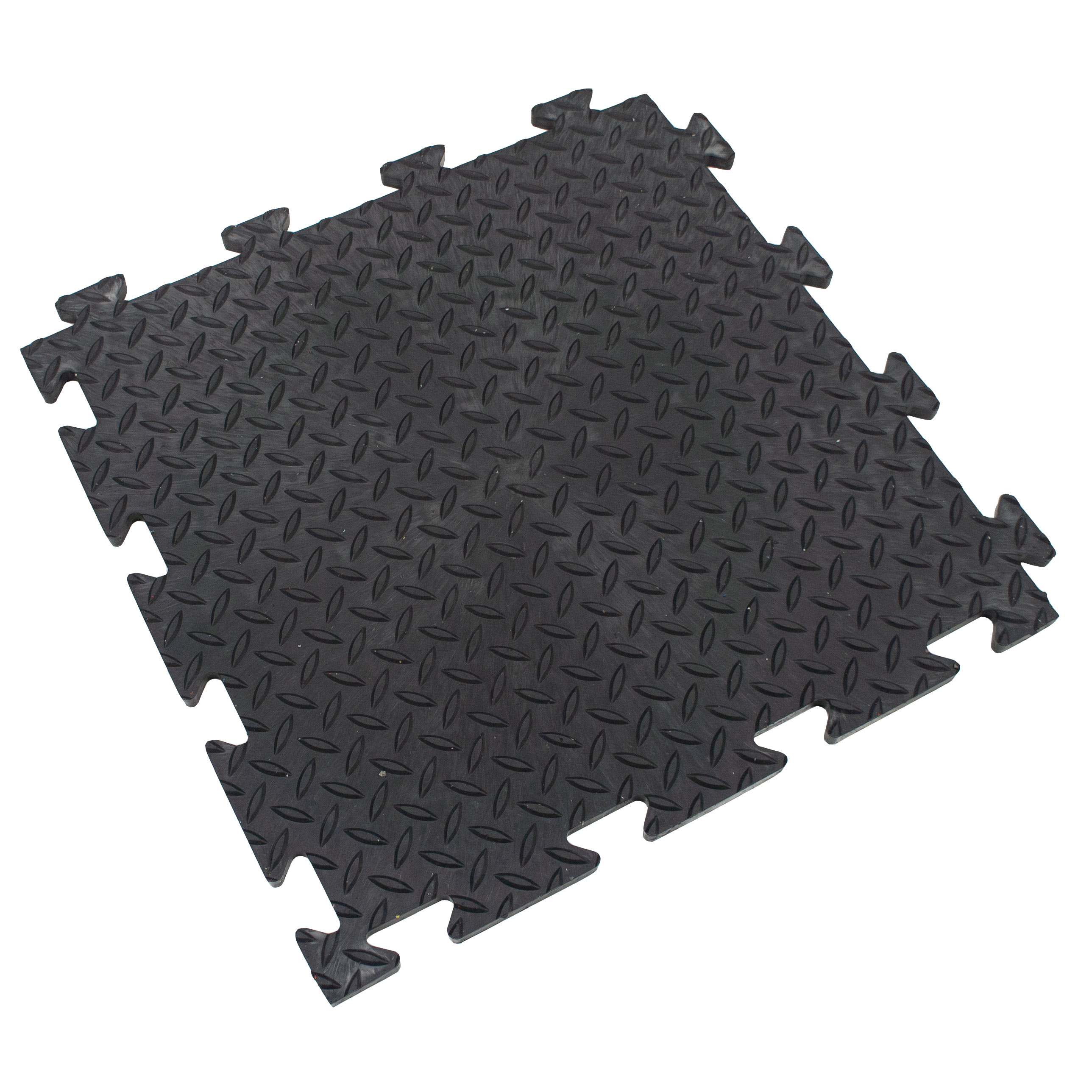 Motolock Black Diamond Plate MotoMat Interlocking Tile